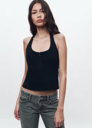 Стильный качественный эффектный топ zara