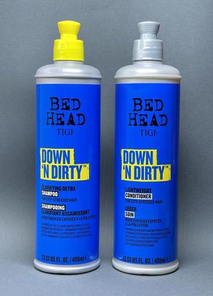 Набір tigi bed head down ‚n dirty clarifying detox shampoo 400мл