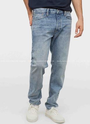 Джинсы голубые slim sraight h&m 36/323 фото