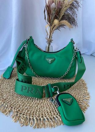 Сумка в стиле prada mini green