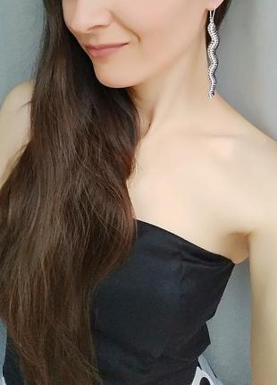 Вечерние серьги из страз ′shinysnake′
