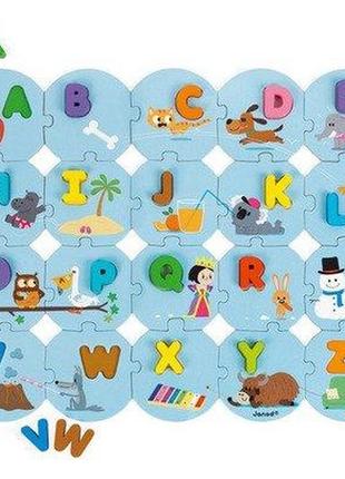 Пазл janod english puzzle я изучаю алфавит английский язык j02705