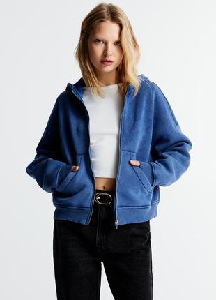 Худи с вареным эффектом на молнии pull &amp; bear 35903662 фото