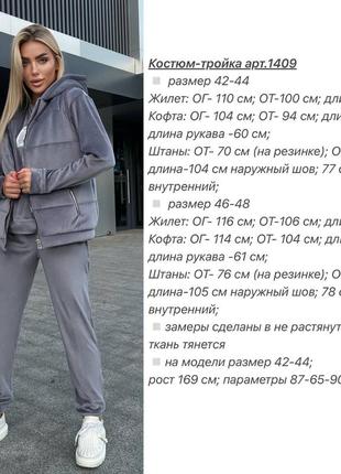 Велюровий прогулянковий спортивний костюм трійка10 фото