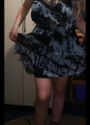 Мраморное из шифона платье/сарафан для девушек с большой грудью2 фото
