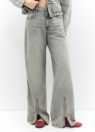 Широкие джинсы с молниями pull &amp; bear 36843205 фото