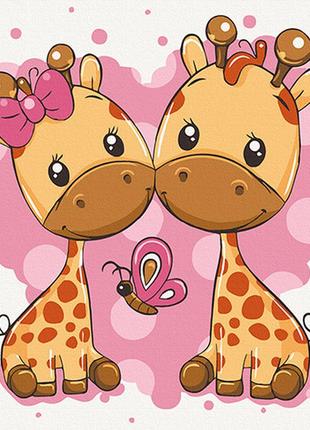 Картина по номерам "жирафики" 30*30 см авторская 15542-ac