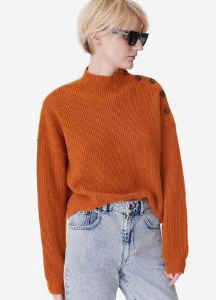 Джемпер, свитер, удлиненный, оранжевый, tu6 фото