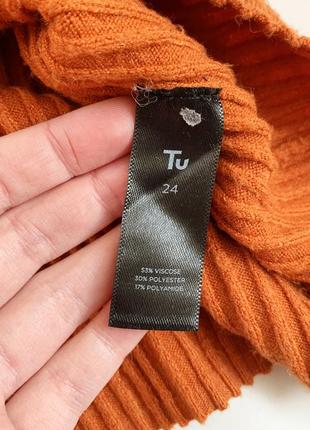 Джемпер, свитер, удлиненный, оранжевый, tu5 фото