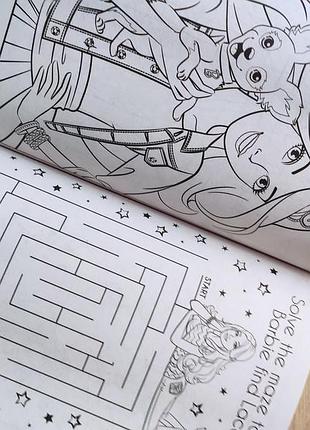 Детская раскраска с играми activity book ausa барби кукла barbie disney