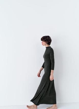 Длинное расклешенное платье трапеция zara new3 фото