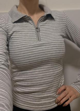 Кофточка в полоску с замочком 🩶турецкого производства
