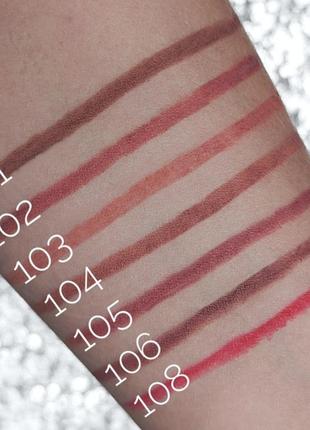 Стійкий гелевий олівець для губ ln pro filler lip liner 106 відтінок8 фото