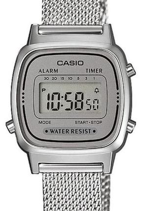 Женские часы casio la-670wem-7ef, серебристый цвет1 фото