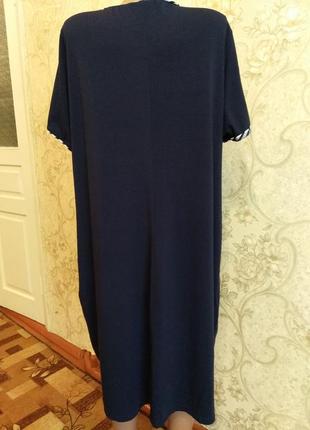 Платье с цветком темно-синего цвета 58р.2 фото