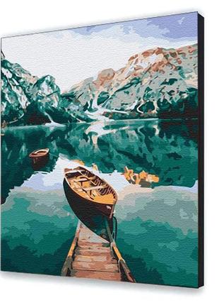 Картина по номерам с лаком artcraft "човен у фіордах" 40*50 см 10626-ac