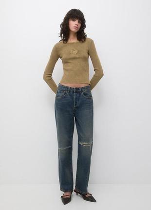 Вареный лонгслив в рубчик lee x pull & bear 3241333