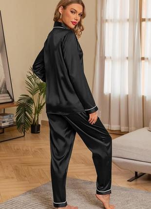 Пижама классическая черная (9100)3 фото