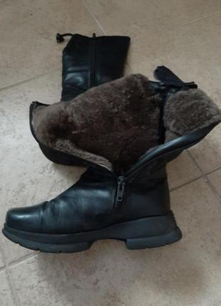 Bartek зимние кожаные высокие сапоги на овчине сапоги на цигейке черевики чоботи шкiрянi на девочку р.33 - 344 фото