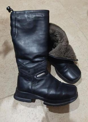 Bartek зимние кожаные высокие сапоги на овчине сапоги на цигейке черевики чоботи шкiрянi на девочку р.33 - 349 фото