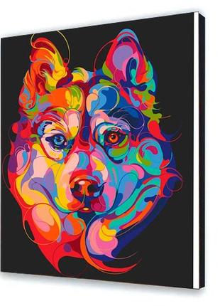 Картина по номерам "цветовая собака" 40*50 см без подрамника 11521-acnf