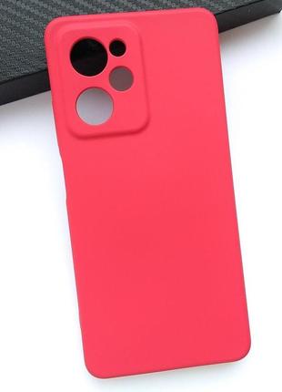 Чехол для poco x5 pro 5g силиконовый с микрофиброй silicone cover full camera (темно красный)