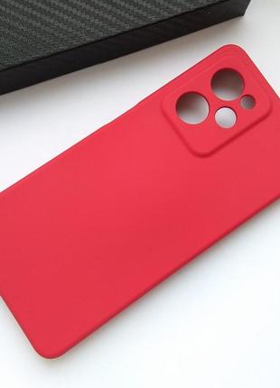 Чехол для poco x5 pro 5g силиконовый с микрофиброй silicone cover full camera (темно красный)2 фото