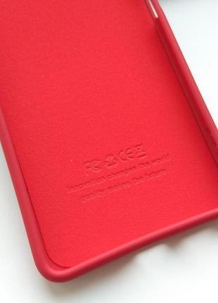 Чехол для poco x5 pro 5g силиконовый с микрофиброй silicone cover full camera (темно красный)5 фото