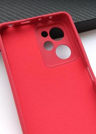 Чехол для poco x5 pro 5g силиконовый с микрофиброй silicone cover full camera (темно красный)6 фото