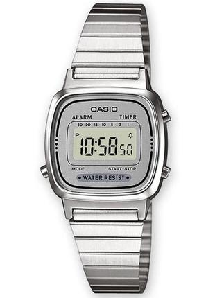 Жіночий годинник casio la-670wea-7ef, сріблястий колір