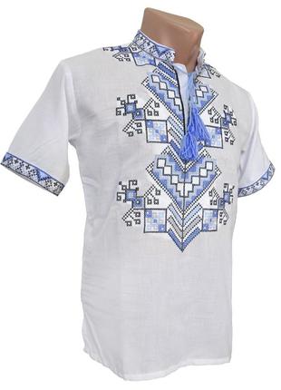 Мужская рубашка вышиванка домотканый хлопок для пары р. 42 - 602 фото