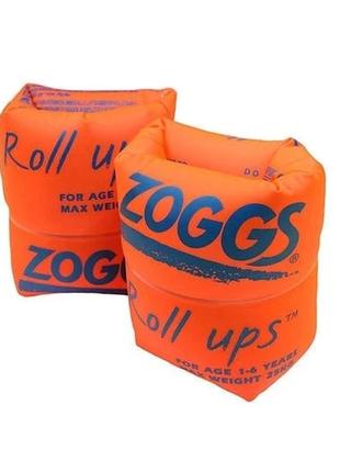 Дитячі нарукавники zoggs roll-ups для плавання1-6 років до 25 кг  жовтогарячі