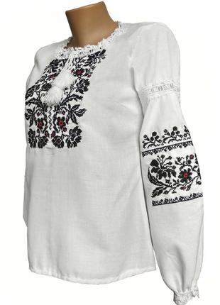 Домоткана сорочка вишиванка жіноча біла family look р. 42 - 60