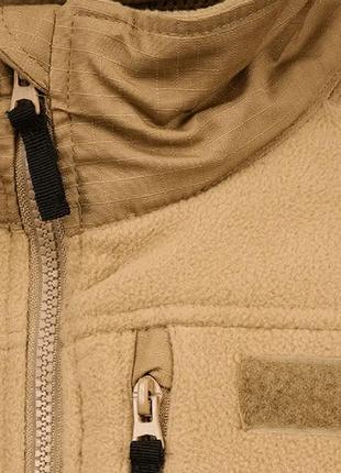 Армейская флисовая куртка brandit материал rip-stop (койот) s7 фото