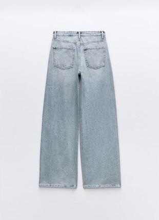 Широкие джинсы trf со средней посадкой zara зара4 фото