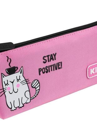 Пенал kite кошеня stay positive рожевий (k21-680-1)