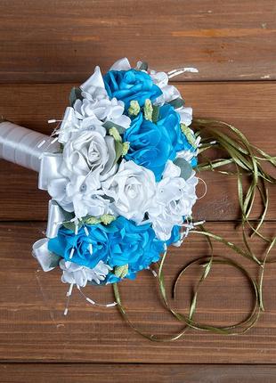 Букет-дублер для нареченої в блакитних тонах (арт. bd-008)1 фото