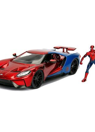 Машина jada spider-man форд gt з фігуркою людини-павука 1:24 (253225002)