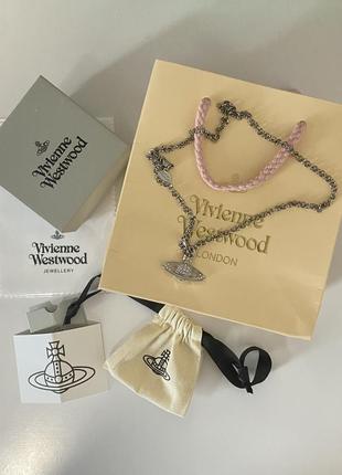 Серебряная подвеска цепочка vivienne westwood