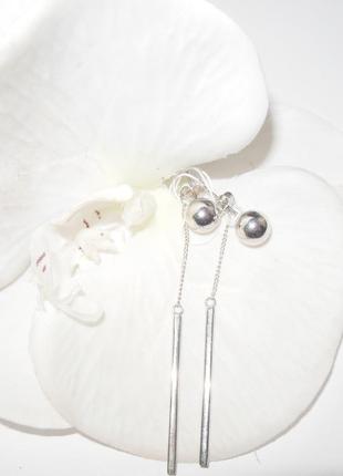 Срібні сережки-гвоздики без каменів4 фото