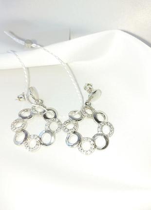 Серебряные серьги с фианитами