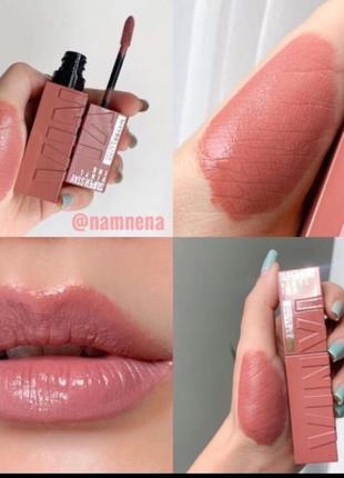 Стойкая жидкая помада для губ maybelline superstay vinyl ink liquid lipstick оттенок 15 peachy1 фото