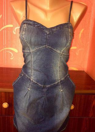 Фирменный джинсовый сарафан1 фото