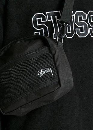 Сумка stussy чорна, месенджер stussy