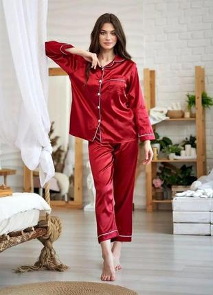 Пижама классическая красная (9100)1 фото