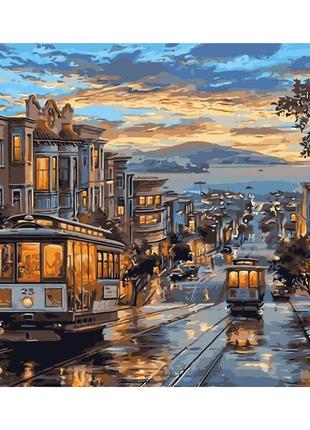 Картина за номерами "вечірний трамвай" 40x50 см