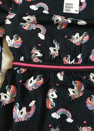 Плаття для дівчинки h&m сукня з единорожками 9/10 років, сукня для дівчинки з єдиноріжками фірма h&m 6
