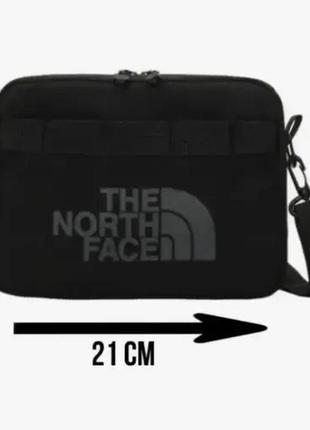 Сумка барсетка чоловіча the north face через плече тканина спортивна барсетка месенджер чорна wear3 фото