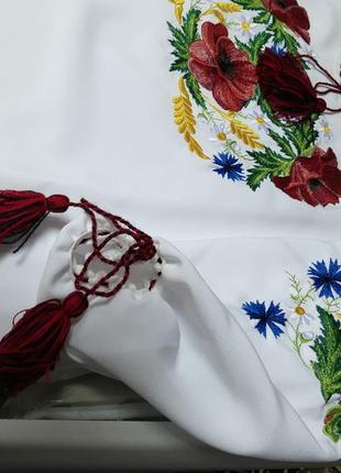 Рубашка женская вышитая белая вышиванка домотканая р.42 - 608 фото