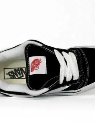 Чоловічі жіночі кеди vans knu skool black white чорно-білі ванс скул замшеві7 фото